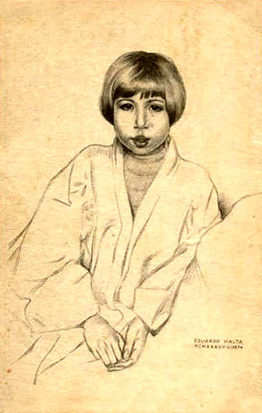 SN - Imp�rio Portugu�s. Eug�nia (mesti�a) Timor. Desenho de Eduardo Malta - Edi��o Exposi��o Hist�rica da Ocupa��o - SD - Dim. ??x?? cm - Col. Monge da Silva (1937)