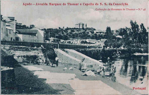 N� 48 - Avenida Marquez de Thomar e Capella de N� Snr� da Concei��o - Collec��o da Havaneza de Thomar - Dim. 140x90 mm - Col. A. Monge da Silva (cerca de 1905)