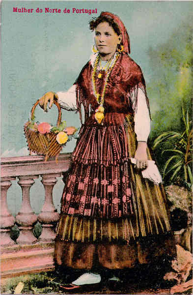 N� 1133 - Mulher do Norte de Portugal - Edi��o Costa, R. do Ouro 295, Lisboa - Dim. 139x91 mm - Col. A. Monge da Silva (c. 1910)