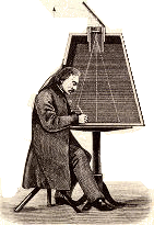 Desenhando com a c�mara obscura. Clicar para ampliar.