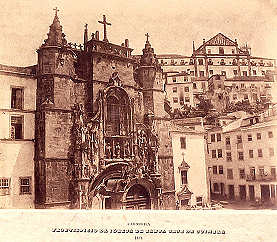 Frontisp�cio da Igreja de Santa Cruz de Coimbra - 1861. Clicar para ampliar.