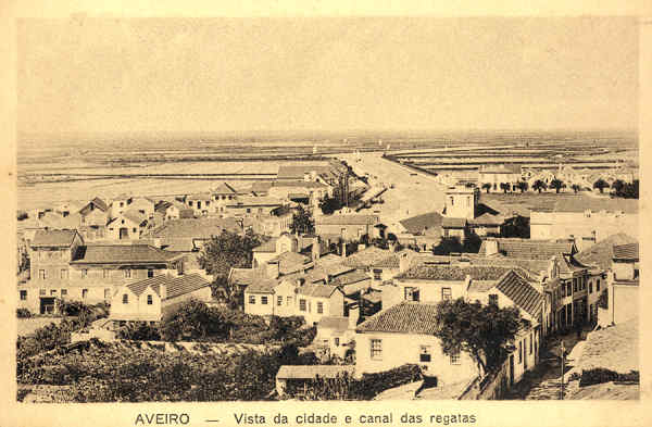 S/N - Aveiro Vista da cidade e canal das regatas - Eddi��o de Souto Ratolla, Aveiro - SD - Dimens�es 13,8x9 cm. - Col.  FMSarmento.