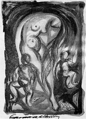 Ilustra��o do poema "Maternidade", de Pedro Zargo 1959.