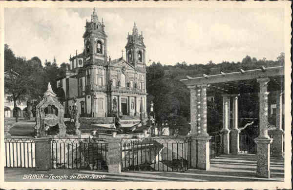 S/N - BRAGA Templo do Bom Jesus - Edi��o da Tabacaria Monteiro, Braga - S/D - Dimens�es: 13,9x8x9,1 cm. - Col. Carneiro da Silva (Circulado em 16/09/1938)