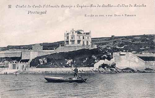 N.� 57 - Chalet do Conde d'Almeida Araujo e Lag�a (Foz do Arelho) - Caldas da Rainha - Edi��o da Typ. e Pap. Dias & Paramos - (1910) - Dimens�es: 13,2x8,8 cm. - Col. Miguel Chaby.