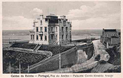 S/N - Caldas da Rainha - Portugal, Foz do Arelho - Palace Conde Almeida Ara�jo - S/D - Sem editor - Dimens�es: 13,5x8,8 cm. - Col. Miguel Chaby.