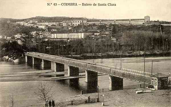 N.� 43 - Coimbra: Bairro de Santa Clara - Edi��o da Havaneza Central, R. Visconde da Luz, 2 a 6 Coimbra - S/D - Dimens�es: 13,8x8,7 cm. - Col. Aur�lio Dinis Marta.