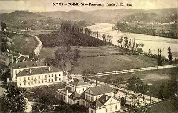 N.� 53 - Coimbra: Panorama tirado da Estrela - Edi��o da Havaneza Central, R. Visconde da Luz, 2 a 6 Coimbra - S/D - Dimens�es: 13,8x8,7 cm. - Col. Aur�lio Dinis Marta.