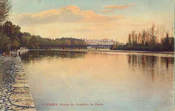 S/N - Coimbra: Ponte do Caminho de Ferro - Edi��o da Confeitaria Parisiense. I. A. Chaves-Coimbra - S/D - Dimens�es: 14,1x8,9 cm. - Col. Aur�lio Dinis Marta.