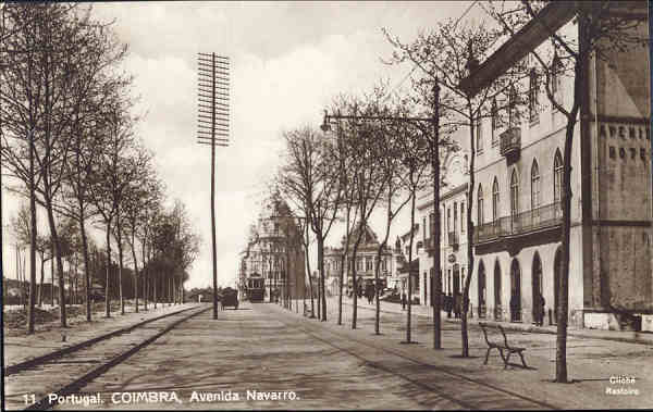 N� 11 - COIMBRA. Avenida Navarro - Edi��o Havaneza Central, Clich� Rasteiro cerca de 1925 - Dim. 13,7x8,8 cm - Col. A. Monge da Silva