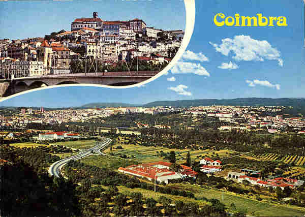 N.� 342/494 - Coimbra. Vista parcial da cidade - Ed. G�tica, Porto. Rua N. S. de F�tima... - SD - Dim. 15x10,3 cm. - Col. Gra�a Maia. (circ. 1975)