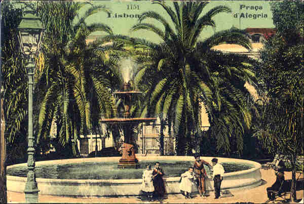 N� 1151 - LISBOA. Pra�a da Alegria - Edi��o SR, Lisboa (Cerca de 1910 a 1915) - (Circulado em 1924) - Dim. 13,7x9,3cm. - Col. A. Monge da Silva