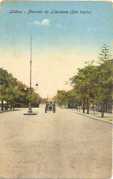 SN - Lisboa. Avenida da Liberdade (um trecho) - Editor n�o referenciado - (Circulado em 1906) � Dim. 13,5x9 cm. - Col.Vieira Pinto.