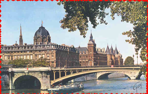 N� 1039 - Paris. O Sena e o Pal�cio da Justi�a (1) - Edit Andr� Laconte,Paris - Adquirido em 1968 - Dim. 13,7x8,7 cm - Col. Am�lcar Monge da Silva