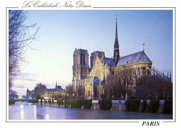 N.� 1718 - Paris, la nuit. La Cath�drale Notre-Dame - Photo J.P. Nacivet/Explorer - ABEILLE-CARTES - Editions "LYNA", Paris - [www.abeille-cartes.com] - S/D - Dim. 14,8x10,5 cm - Col. FMBoia (2009).