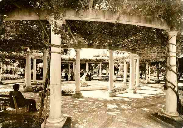 N.� 8 - Pombal-P�rgola do jardim Marqu�s de Pombal - Clich� e execu��o Postalfoto - Edi��o da Comiss�o Municipal de Turismo de Pombal - S/D - Dimens�es: 14,5x10 cm. - Col. �nio C. Semedo.