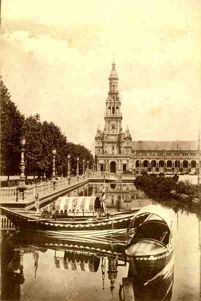 S/N - Sevilla: Exposici�n Ibero-Americana. Plaza der Espa�a. Torre Norte - Edi��o J. B. G. 1929 - Dimens�es: 9,1x13,7 cm. - Col. F�tima B�ia. 