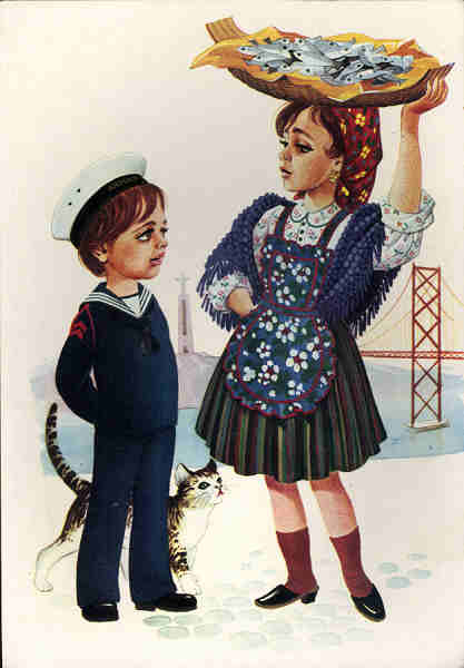 N.� 254_B - Trajes REGIONAIS PORTUGUESES  LISBOA - Ed. �NCORA Edi��es Art�sticas de Artigos para Felicita��es LISBOA - SD - Dim 10,4x14,9 cm. - Col. F�tima B�ia(2010)