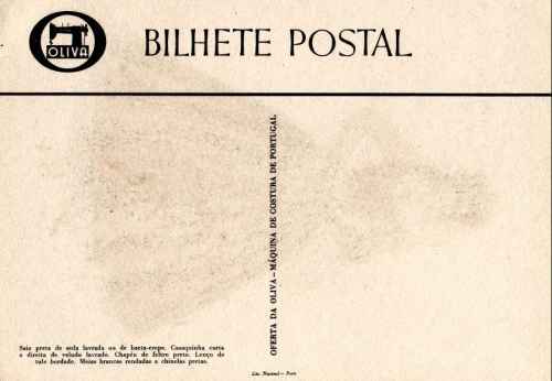 Oferta da OLIVA - M�quina de Costurade Portugal - Lit. Nacional - S/D - Dimens�es: 15x10,5 cm - Colec��o M. F. Silva