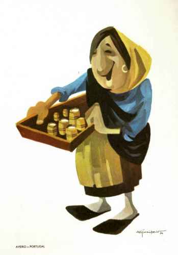 N.� 4 - Mulher dos ovos moles - Edi��o da Comiss�o Municipal de Turismo de Aveiro - Col. Z� Penicheiro 1974 - Dimens�es: 10,4x15 cm - Col. HJCO.