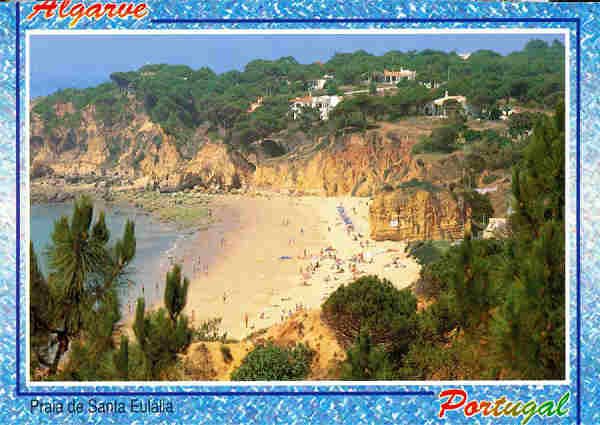 N.� 6481 - Praia Santa Eul�lia 8200 Albufeira Algarve Portugal - Edi��o FRANCISCO M�S, Amadora Tel. (01) 4961155... - S/D - Dimens�es: 15x10,2 cm. - Col. Gra�a Maia