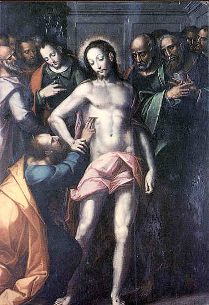 N.� 1 - Arouca (Portugal) - S. Tom� - T�bua pintada de Diogo Teixeira (s�c. XVI) - Ed. Museu de Arte Sacra de Arouca - SD - Dim. 14,9x10,5 cm. - Col. �nio Semedo.