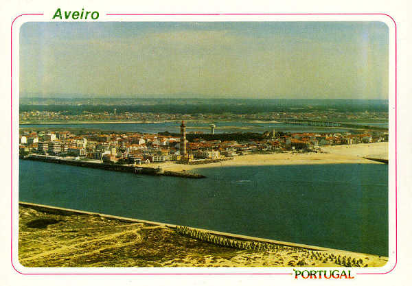 N.� 37 - AVEIRO-Portugal Vista a�rea da praia da Barra (�lhavo) - Edi��o Bruno da Rocha, Aveiro - S/D Foto de Nuno Marques - Dimens�es: 15x10,4 cm. - Col. Gra�a Maia