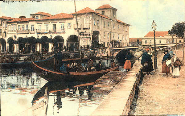 S/N - AVEIRO. Caes e Ponte - Editor n�o indicado - S/D - Dimens�es: 13,6x8,6 - Col. �nio Semedo.