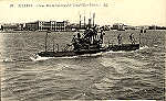 N� 29_BIZERTE. Sous-marin traversant le Canal (Type Thon) - Ed anonima - circulado em 11-7-1922 - Dim. 86X139 mm - Col. Enio Semedo