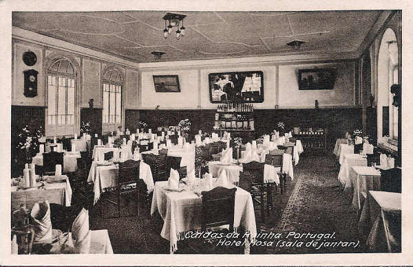 S/N - Portugal-Caldas da Rainha Hotel Rosa (Sala de jantar) - Editor Hotel Rosa - Editado em 1928 - Dimens�es: 14x9 cm. - Col. Miguel Chaby