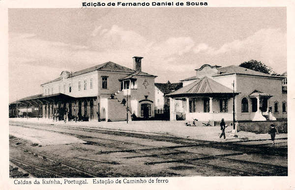 S/N - Portugal-Caldas da Rainha-Esta��o de caminho de ferro - Editor Fernando Daniel de Sousa (Editado em 1927) - Dimens�es: 14x9 cm. - Col. Miguel Chaby