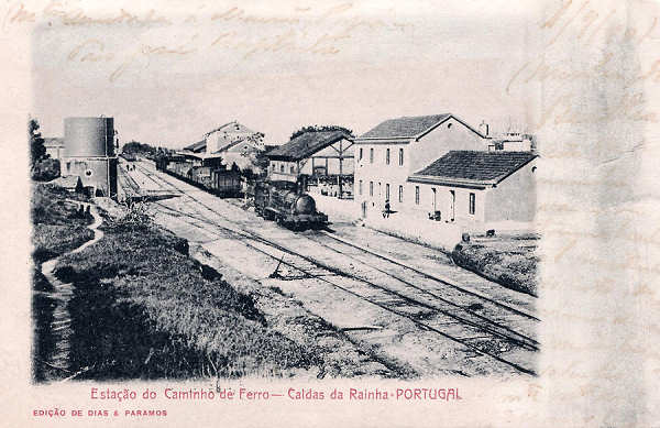 S/N - Portugal-Caldas da Rainha-Esta��o de caminho de ferro - Editor Fernando Daniel de Sousa (Editado em 1907) - Dimens�es: 14x9 cm. - Col. Miguel Chaby