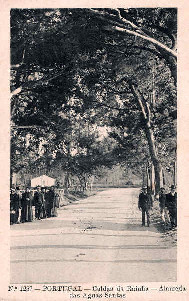 N.� 1257 - Portugal Caldas da Rainha Alameda das �guas Santas - Editor Alberto Malva (Editado em 1910) - Dimens�es: 9x14 cm. - Col. Miguel Chaby