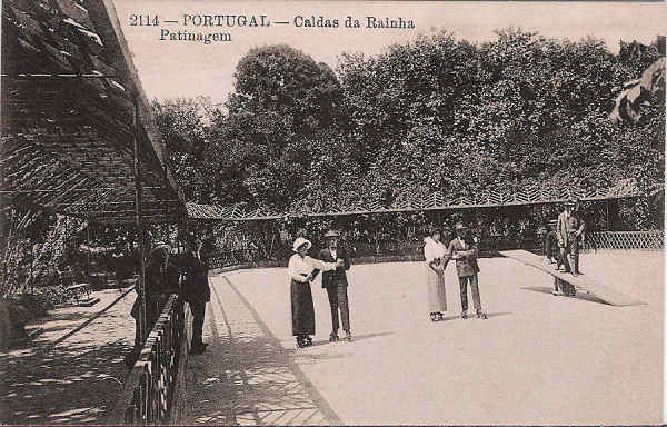 N.� 2114 - Portugal - Caldas da Rainha Patinagem - Editor Alberto Malva (Editado em 1917) - Dimens�es: 9x14 cm. - Col. Miguel Chaby