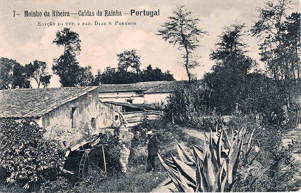 N.� 7 - Portugal Caldas da Rainha Moinho da Ribeira - Editor Dias e Paramos (Editado em 1906) - Dimens�es: 9x14 cm. - Col. Miguel Chaby