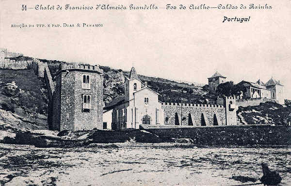 N.� 51 - Portugal Caldas da Rainha Foz do Arelho_Chalet de Francisco Almeida Grandella_Editor Dias e Paramos_Editado 1906_Dim. 9x14 cm. - Col. M. Chaby