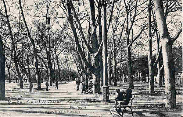 N.� 55 - Portugal Caldas da Rainha Rua Central do Parque_Editor Dias e Paramos_Editado 1906_Dim 9x14 cm. - Col. M. Chaby