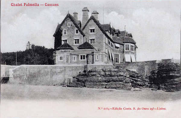 N� 1084 - Chalet Palmela, Cascaes - Edi��o Costa, Rua do Ouro 295, Lisboa - Dim. 139x91 mm - Col. A. Monge da Silva (c. 1905)