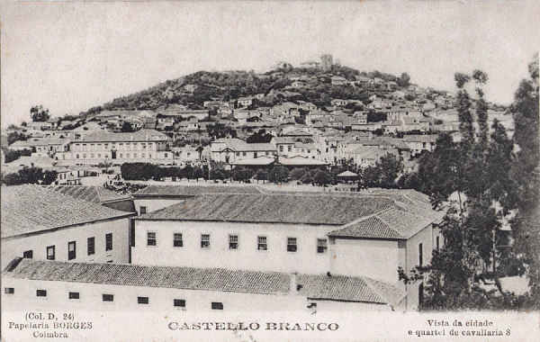 Colec��o D, N� 24 - Vista da cidade e Quartel de Cavalaria - Papelaria Borges, Coimbra - Dim. 138x88 mm - Col. A. Monge da Silva (cerca de 1912)