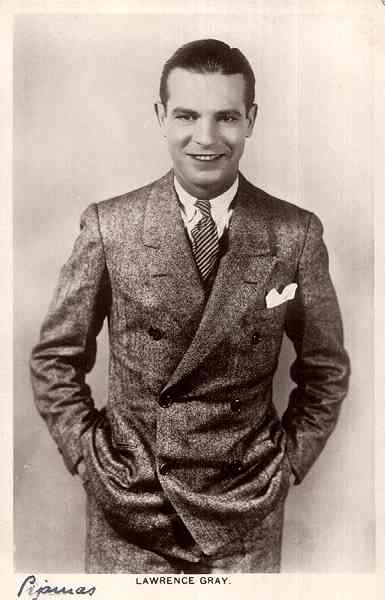 N.� 277a - Laurence Gray - "Picturegoer" series 88 Long Acre, London - S/D - Dimens�es: 9x14 cm. - Col. Carneiro da Silva (D�cada de 1930 - Filme: Pijamas)