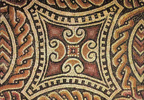 N� 30 - Con�mbriga (Portugal). Mosaico da cruz su�stica. Pormenor. S�c. III - Ed. do Museu Monogr�fico de Con�mbriga - Foto LIFER, Porto - SD - Dim. 14,9x10,4 cm. - Col. G. Maia