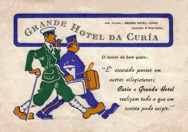 SN - Grande Hotel da Curia - Ed. Grande Hotel da Curia - Dim.14,8x10,4 cm - Circ. 8-1956 - Col. A. Sim�es 
