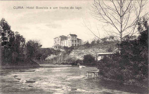 SN - CURIA - Hotel Boavista e um trecho do lago - Editor n�o indicado - Dim.13,8x8,7 cm - Col. A. Sim�es (060)