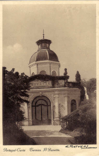 N� 014 - Portugal - Curia Termas. A Buvete - Ed. do Grande Hotel da Curia - Dim. 13,9x9,0 cm - Circ. 8-1943 - Col. A. Sim�es (033).