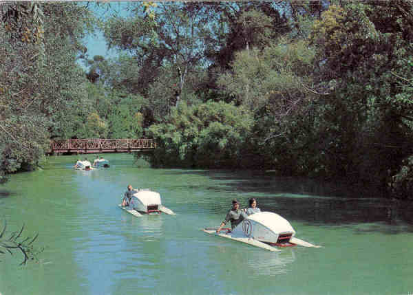 N� 324 - CURIA - PORTUGAL - Um aspecto do lago - Ed. Grande Bazar Arte Reg  - 14,7x10,4 cm. - Circ 8/1970 - Col. A. Sim�es 1015.