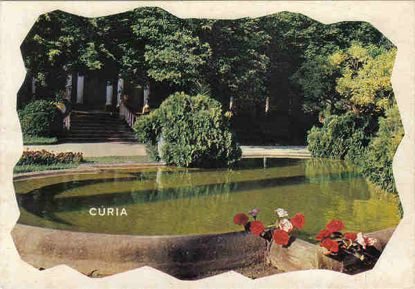 N� 1721 - CURIA - Lago e Jardins - Ed. �ncora, Lisboa - 14,8X10,3 cm. - Col. A. Sim�es 1056.