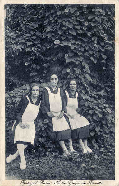 SN - Portugal. Curia. As 3 Gra�as da Buvette - Ed. Bazar Soares - Porto - Foto Soares Leitao, Curia - Dim. 13,8x8,8 cm - Circ. 1927-col. A Sim�es (262).