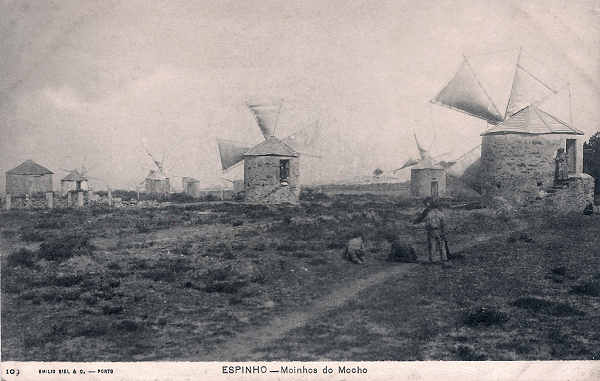 N� 109 - Portugal. Espinho - Moinhos do Mocho - Editor Emilio Biel - Dim. 14x9 cm - Col. M. Chaby.