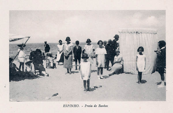 SN - Portugal. Espinho. Praia de Banhos 1 - Edi��o an�nima - SD - Dim. 14x9 cm - Col.Miguel Chaby