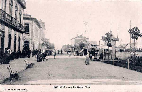N� 129 - Espinho. Avenida Serpa Pinto - Ed. Emilio Biel - SD - Dim. 14x9 cm. - Col. M. Chaby.